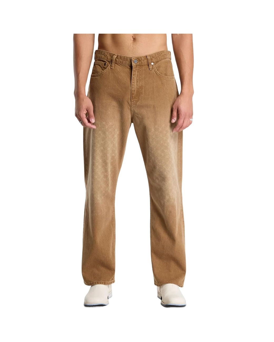 Daily Paper Natural Amba Straight-Leg Jeans With Faded Lettering for men