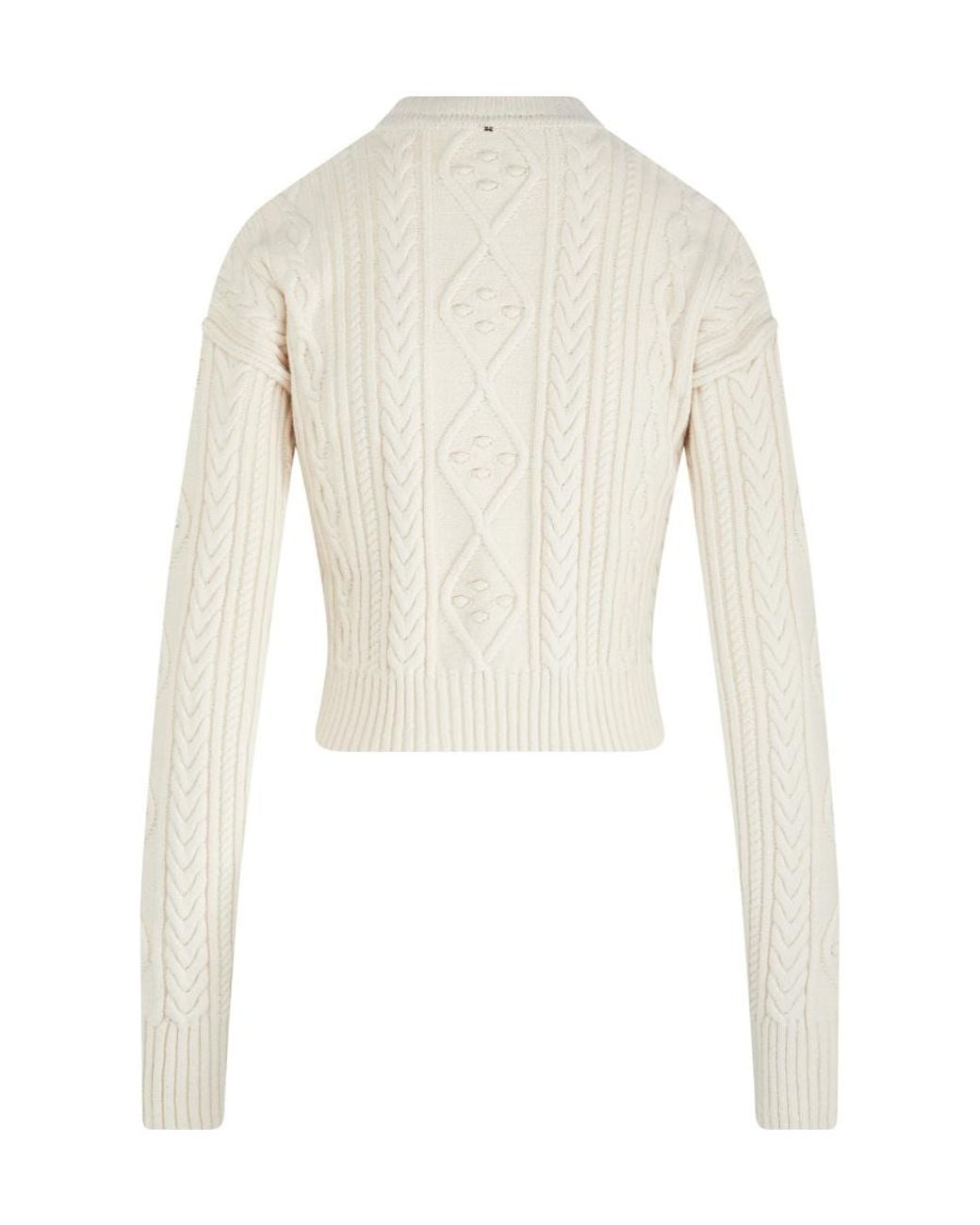 Sportmax White Knitted Long-Sleeved Top