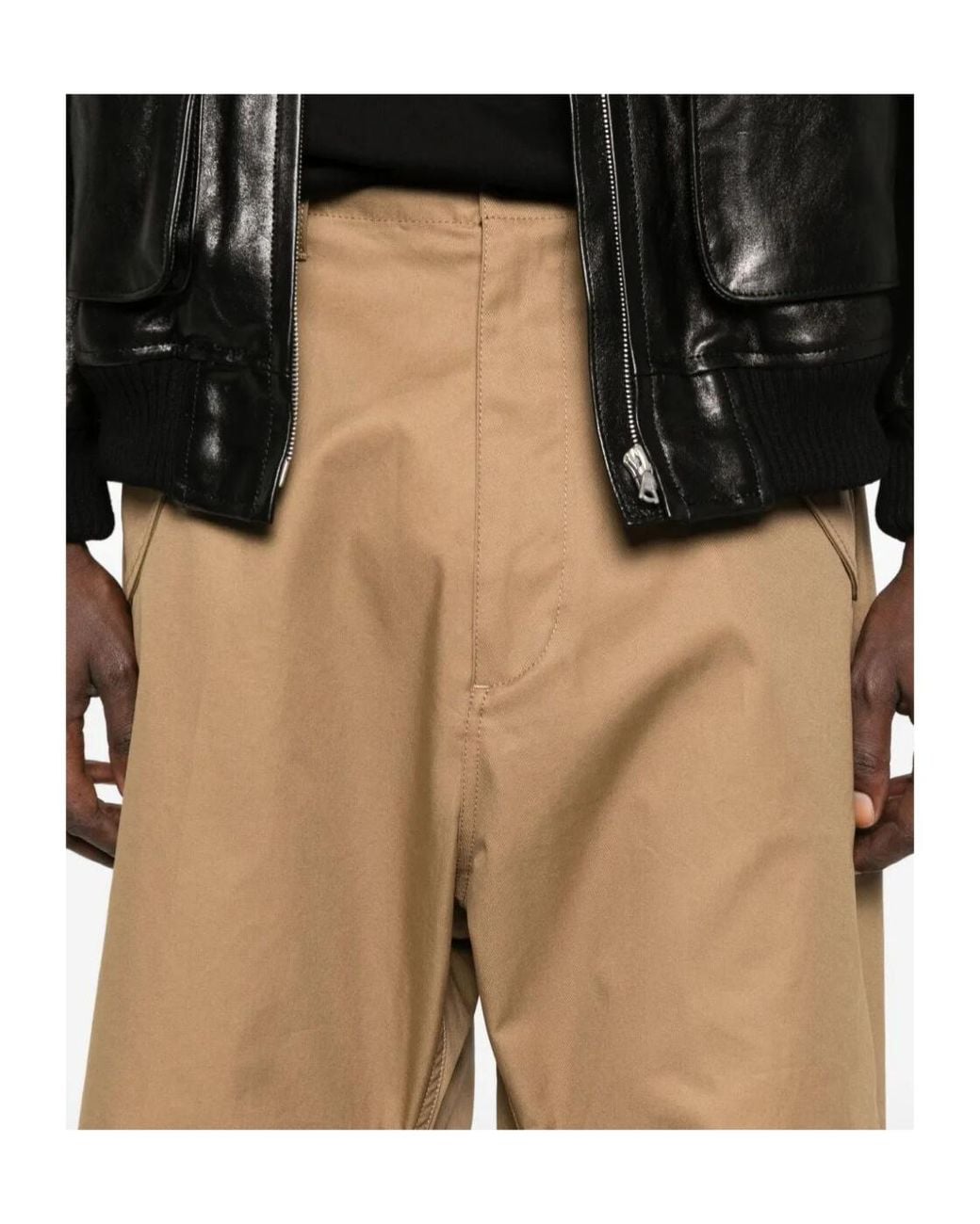 DSquared² Natural Side Belted Utility Trousers for men