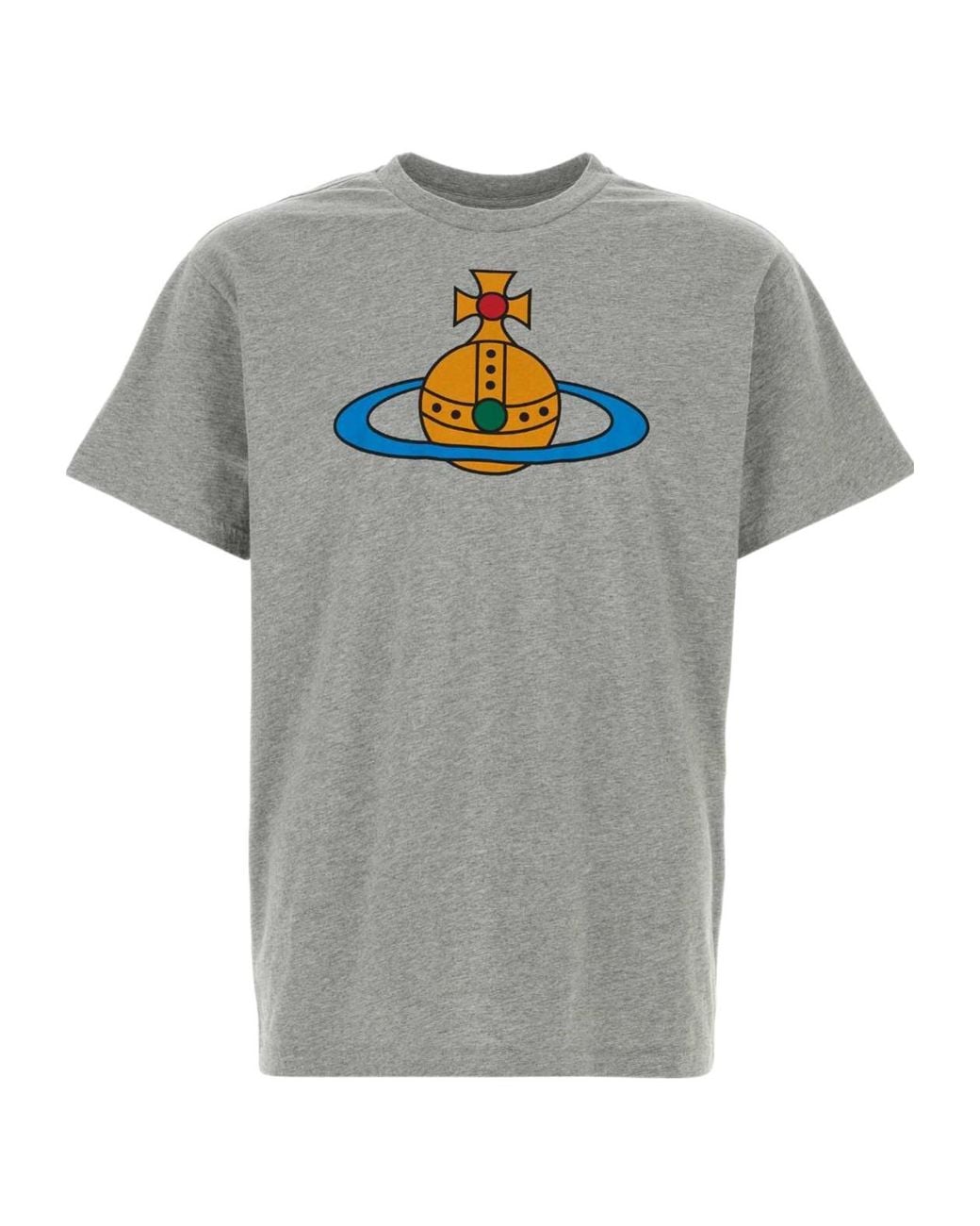 Vivienne Westwood Gray Logo Print Crewneck T-Shirt for men