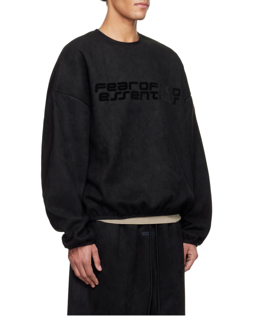 Fear Of God Black Long Sleeved Crewneck Sweatshirt for men