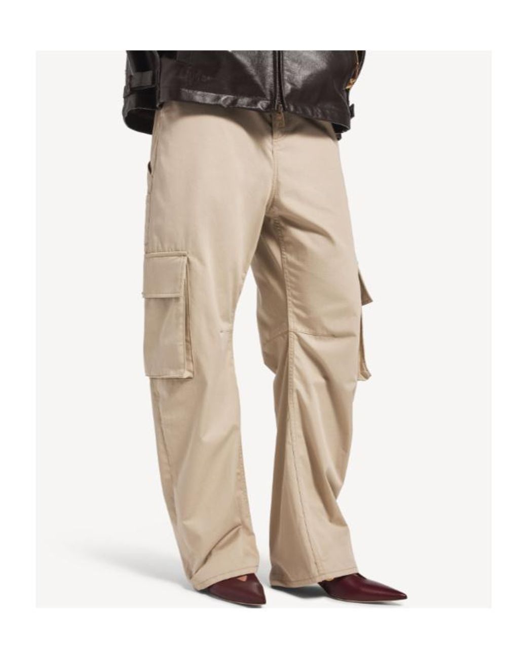 Balenciaga Natural Cotton Cargo Trousers