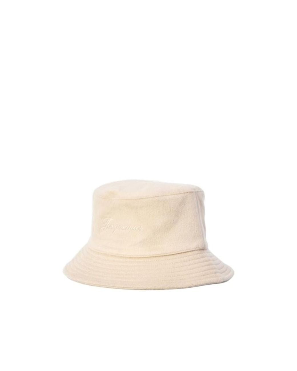 Jacquemus White Logo Embroidered Le Bob Bucket Hat for men