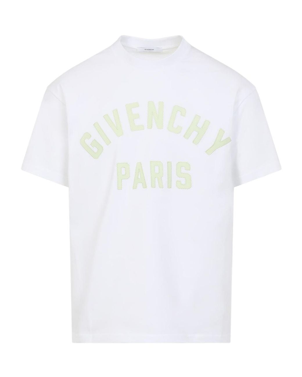 Givenchy White Logo Printed Crewneck T-Shirt for men