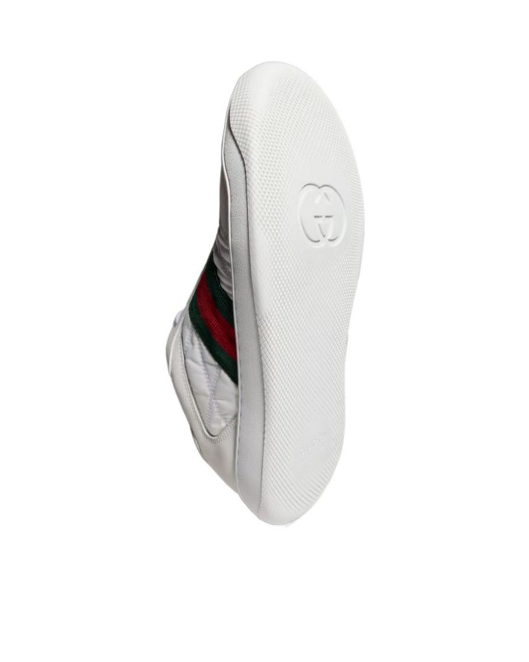 Gucci White Inspired Interlocking G Lace-Up Sneakers With Web Trim