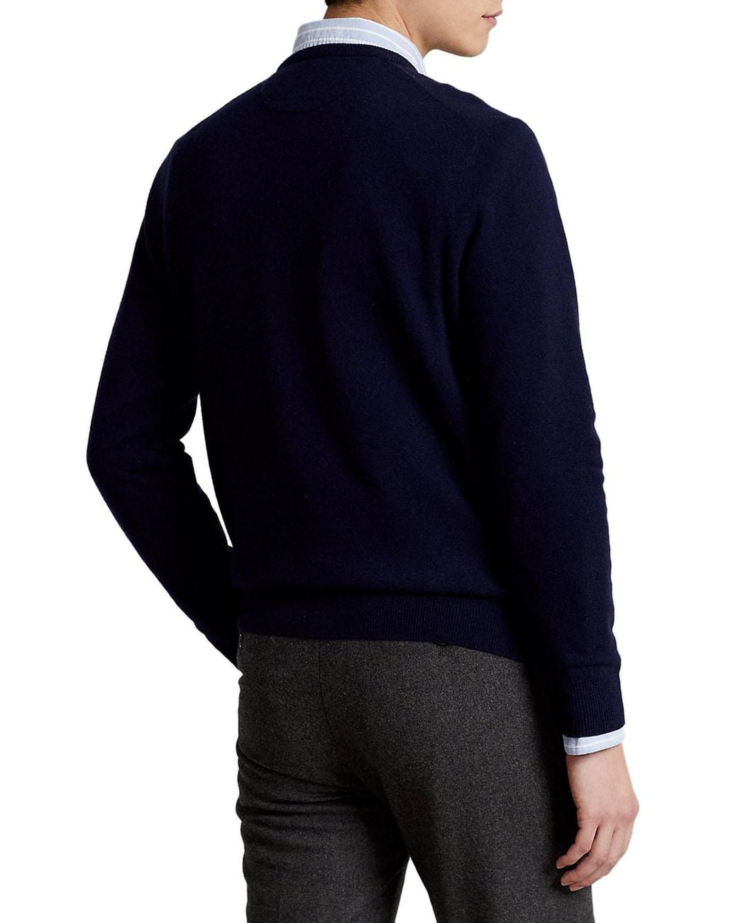 Polo Ralph Lauren Blue Round Collar Long Sleeve Sweater for men
