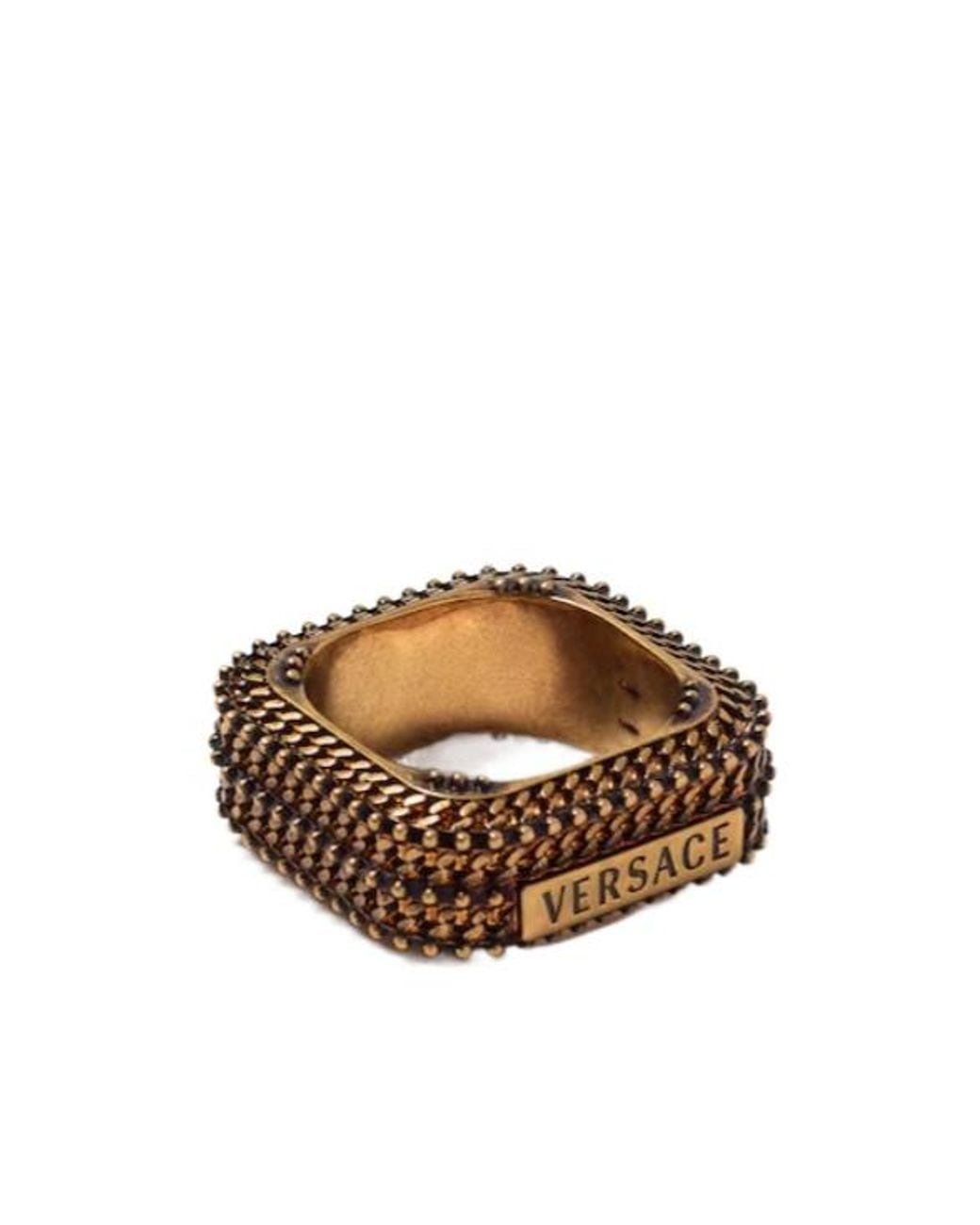 Versace Brown Axis Ring for men
