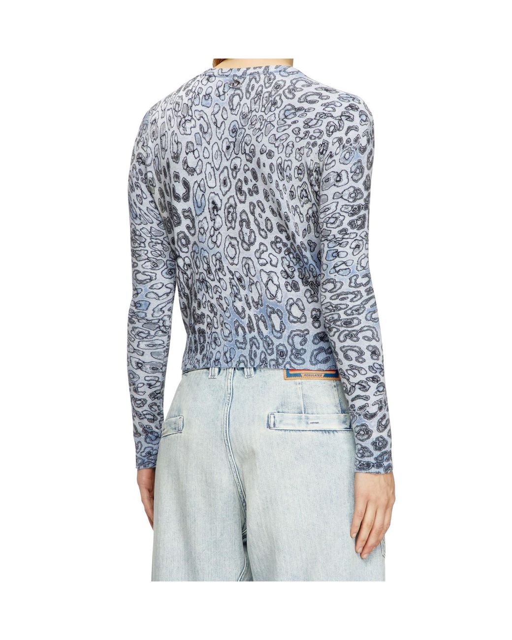 DIESEL Blue M-Alima-Leo V-Neck Cardigan