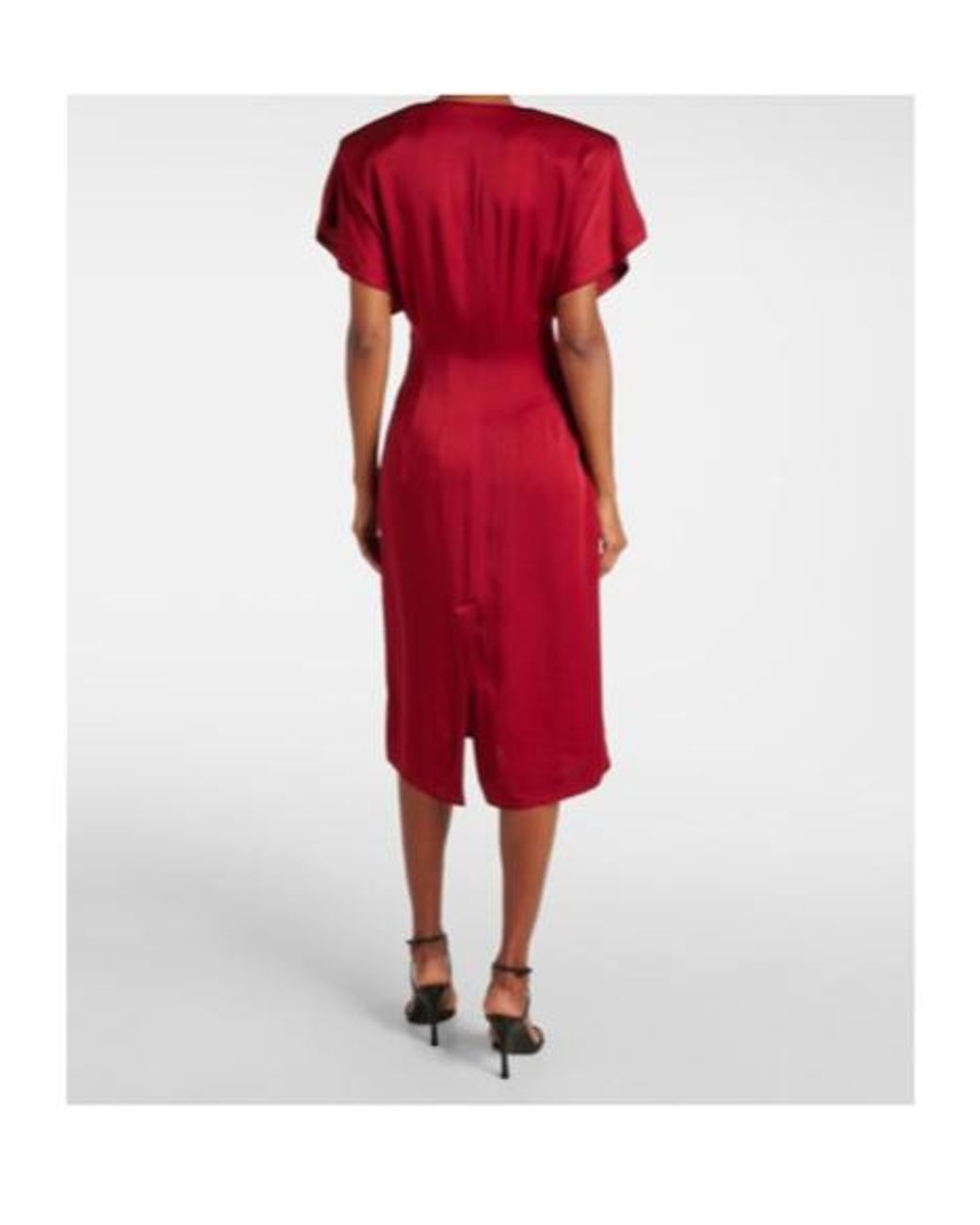 Stella McCartney Red Draped Satin Midi Dress