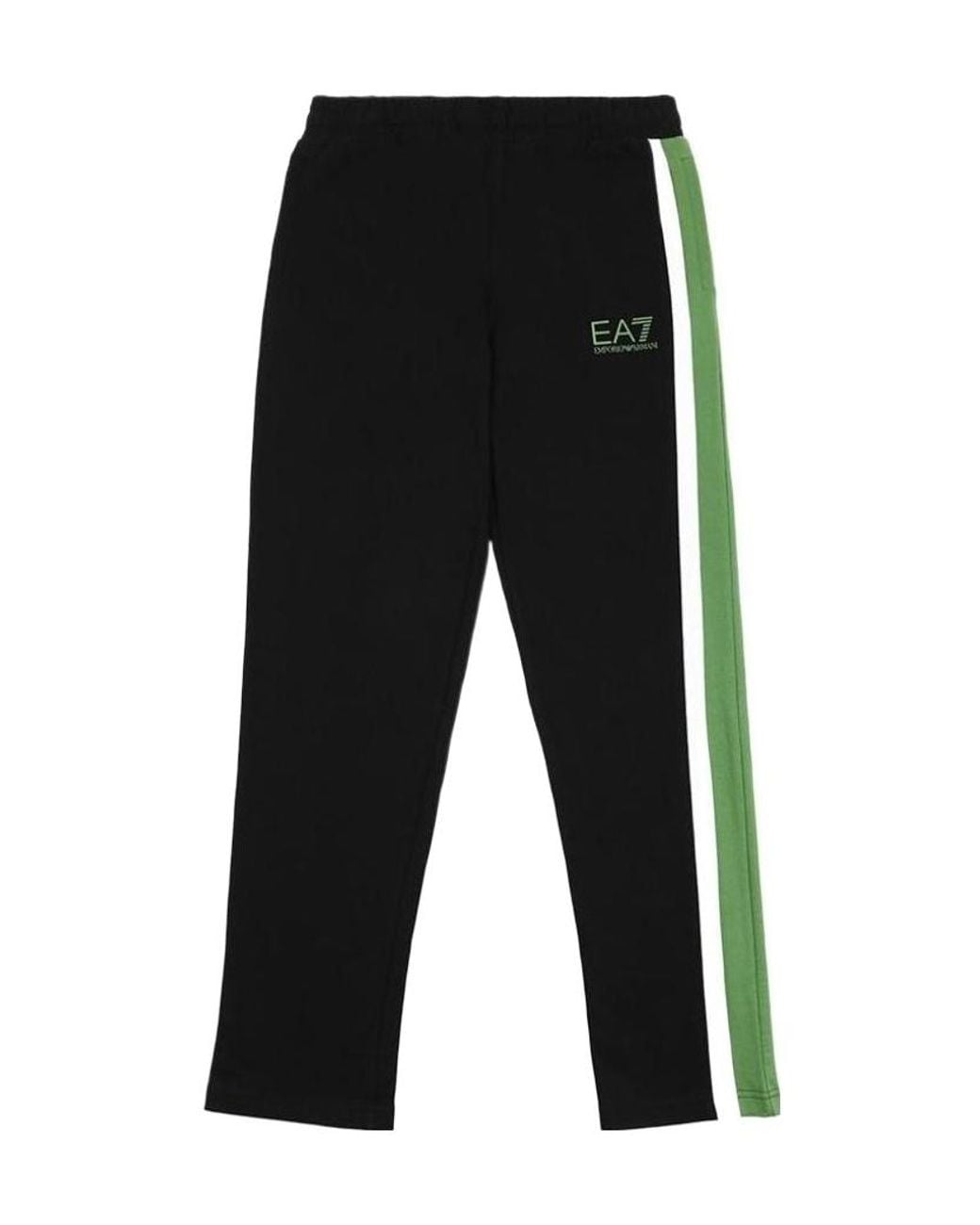 EA7 Black Logo Side Striped Sweatpants for men
