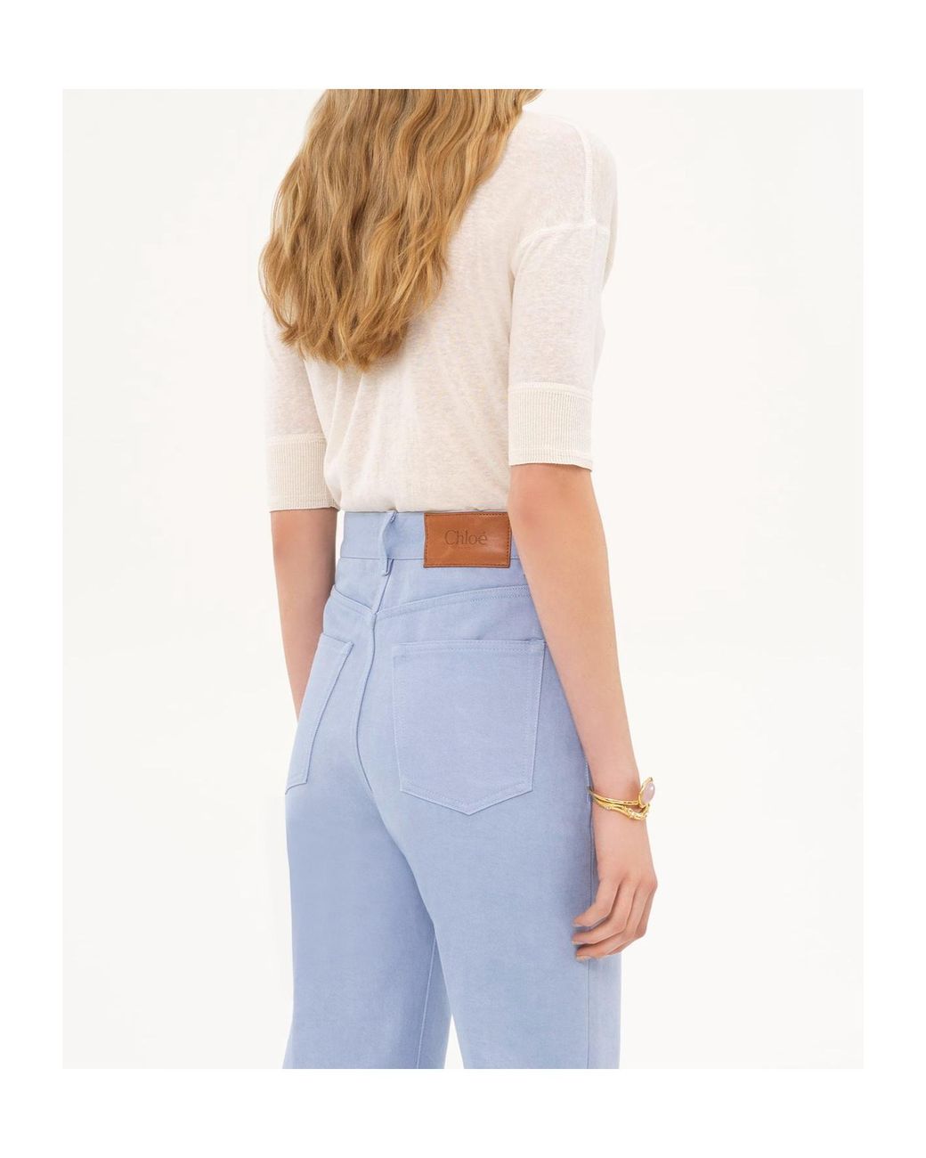 Chloé White Chloé Short-Sleeved Henley Shirt