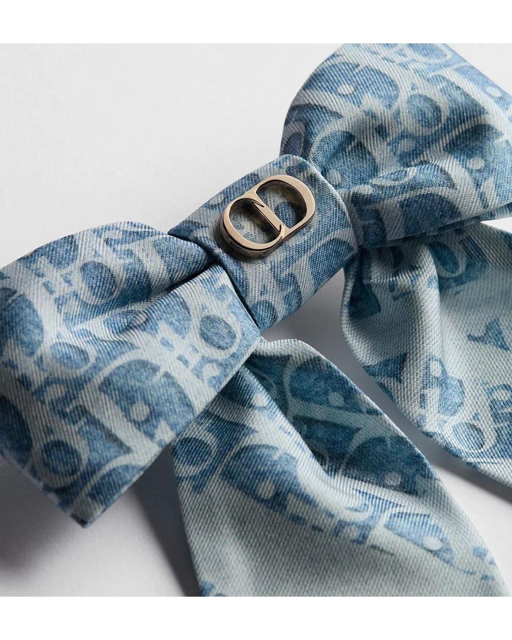 Dior Blue Infini Denim Large Twist Bow