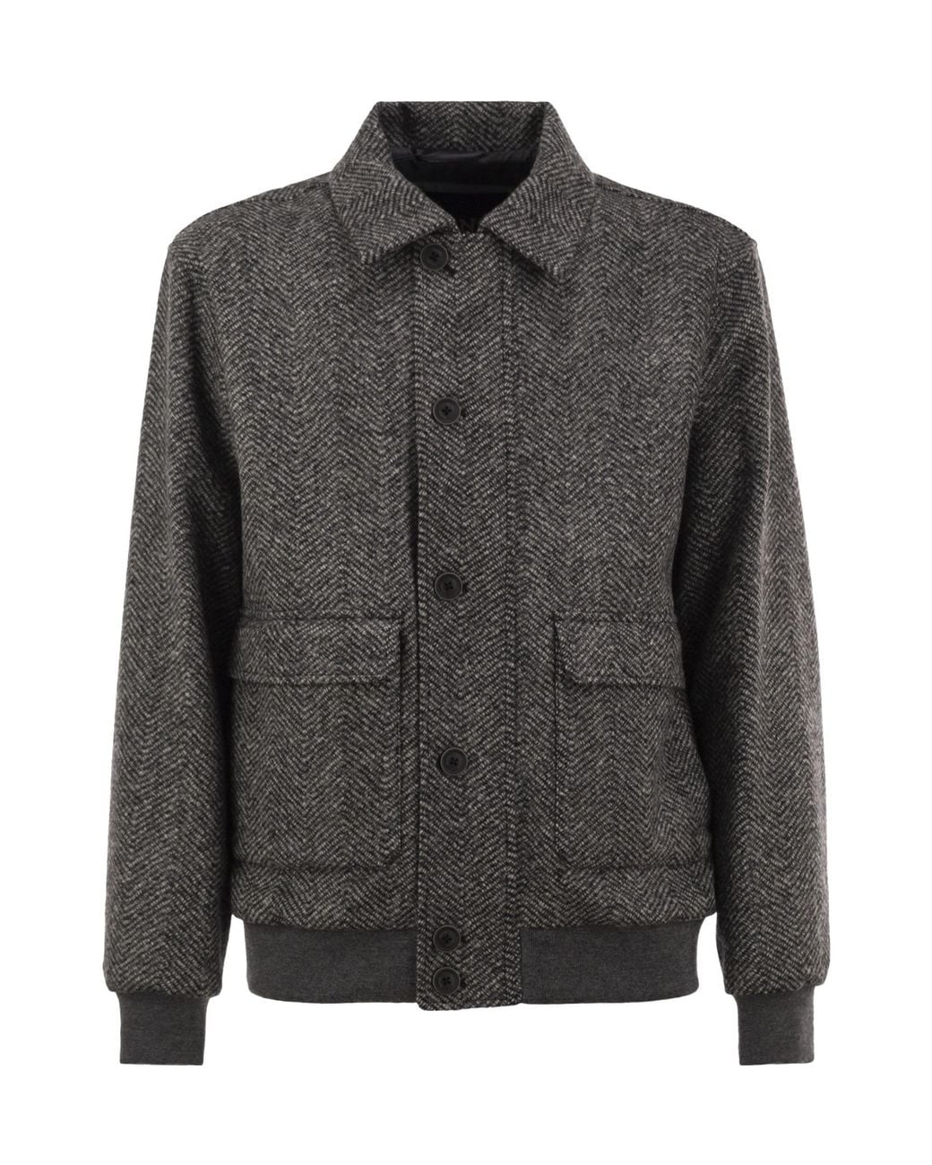Herno Gray Long-Sleeve Casual Jacket for men