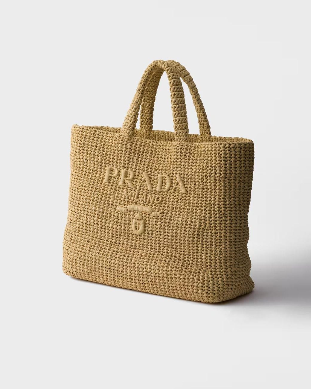 Prada Metallic Paglia Midollino Crochet Tote Bag