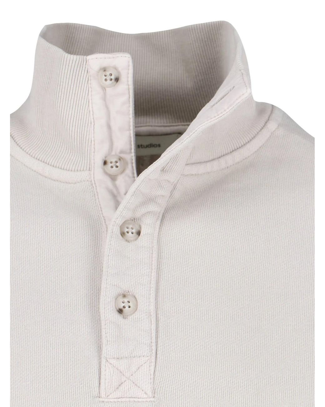Entire studios Gray Buttoned Stand-Collar Sweater