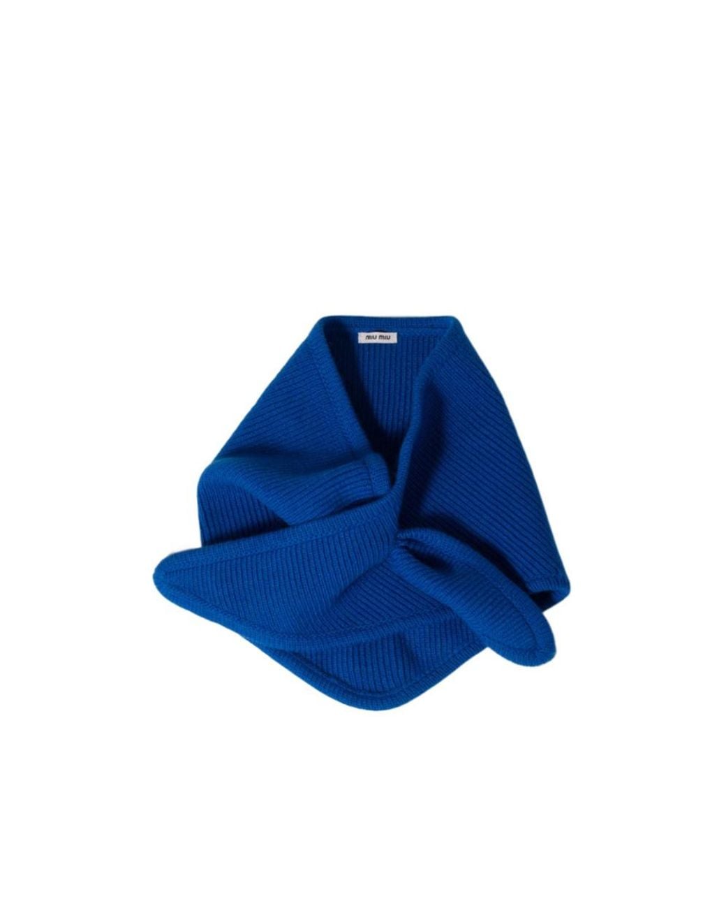 Miu Miu Blue Wool And Cashmere Shawl