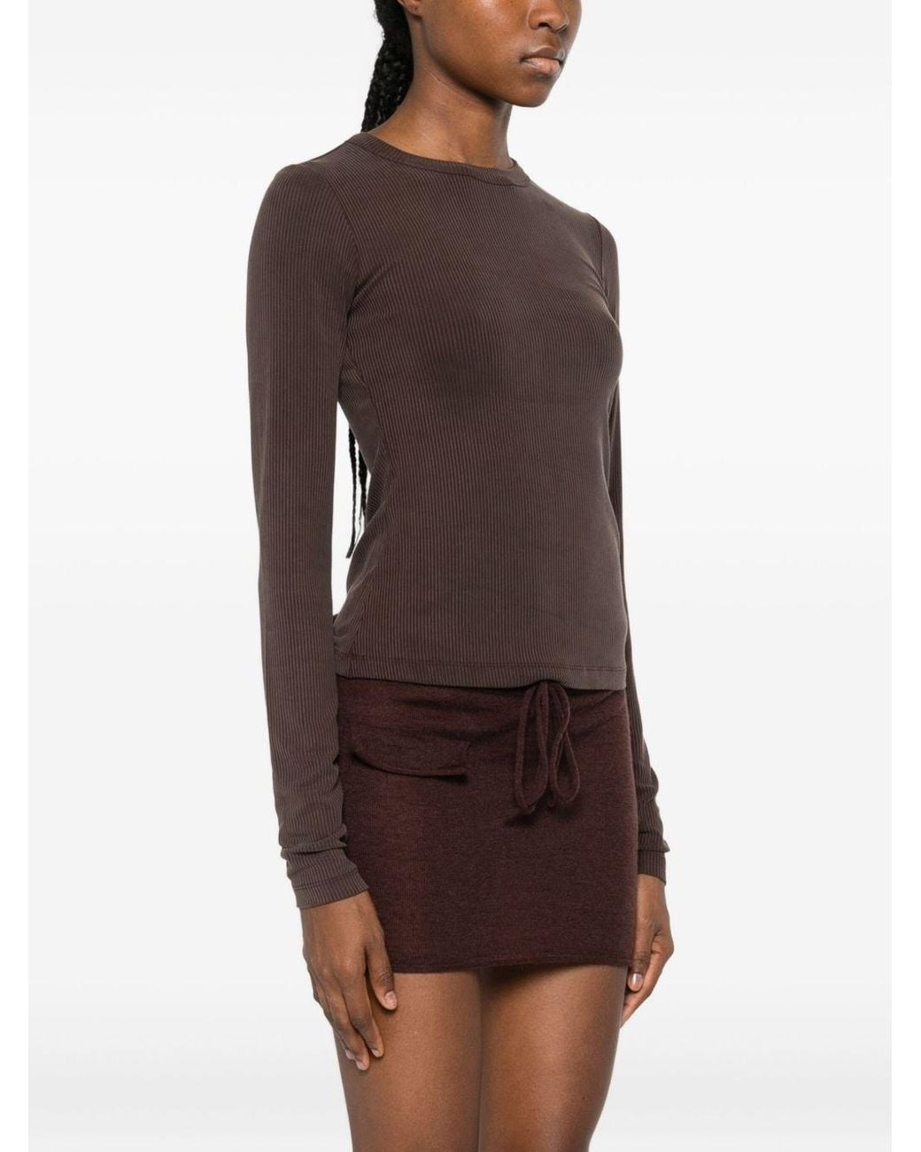 AYA MUSE Brown Crew Neck Sweater