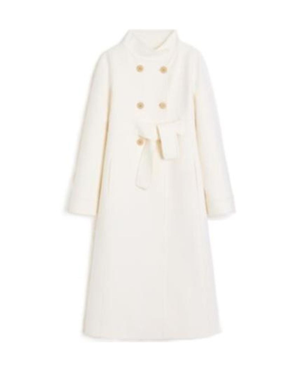 Valentino White Double-Breasted High Neck Coat