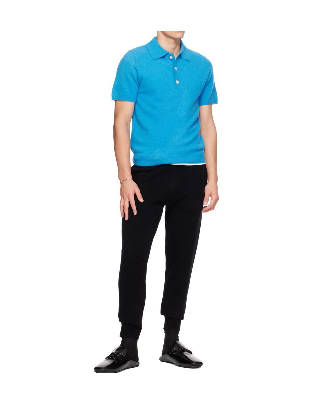 Entire studios Blue Button-Front Short-Sleeve Polo Shirt for men