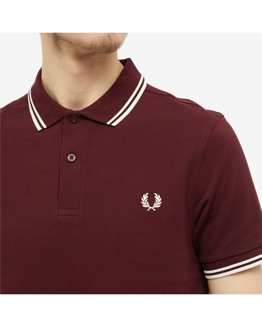 Fred Perry Red Twin Tipped Piqué Polo Shirt for men