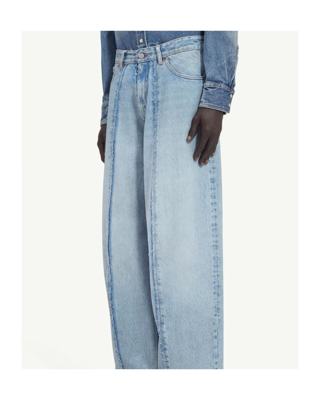 MM6 by Maison Margiela Blue Wide-Leg Panelled Jeans for men