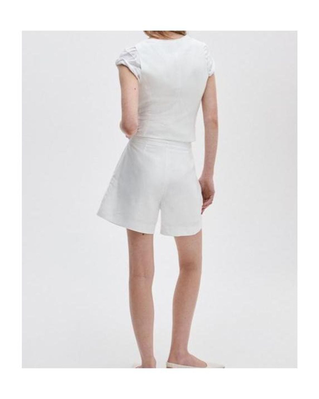 Rag & Bone White Pleated Tailored Shorts