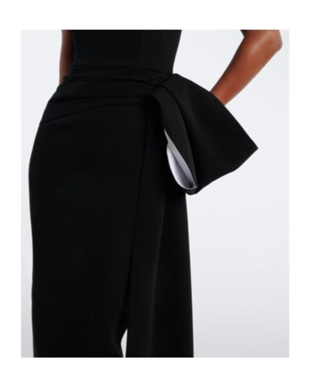 Roland Mouret Black Draped Strapless Crêpe Cocktail Dress