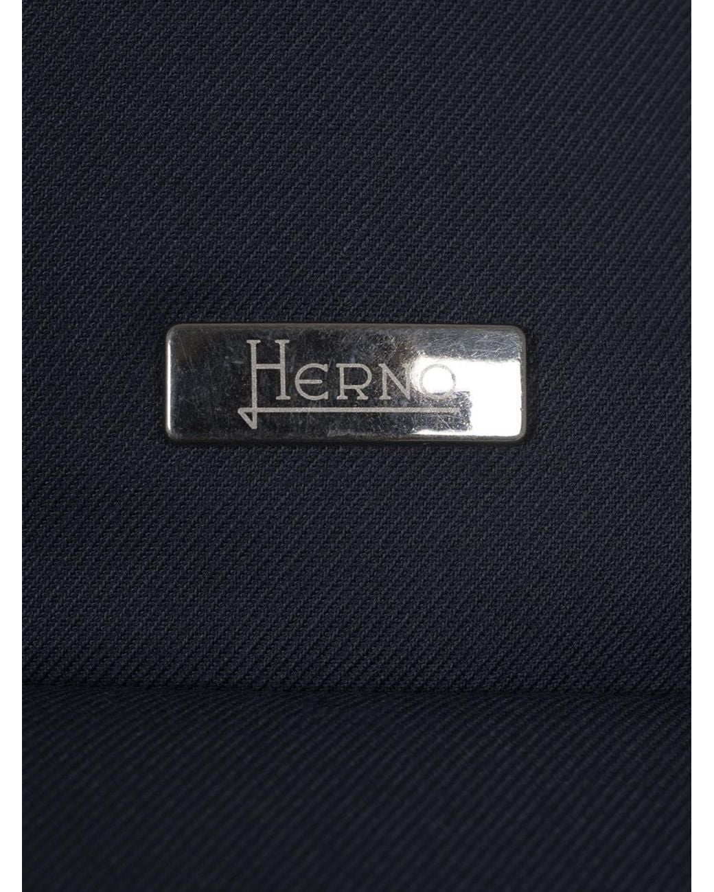 Herno Blue Button-Detailed High-Neck Padded Coat for men