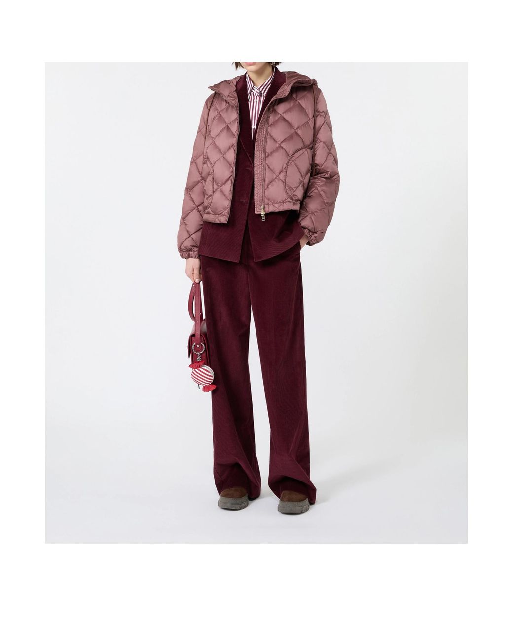 Weekend by Maxmara Red Wkdtania Wide Leg Corduroy Trousers