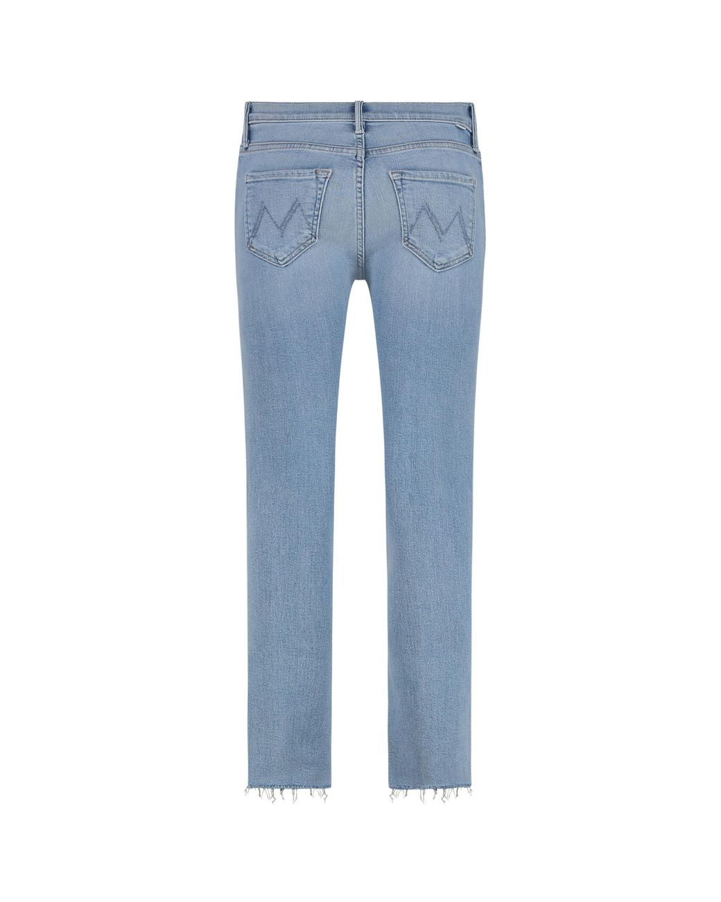 Mother Blue The Mid Rise Dazzler Ankle Fray Jeans