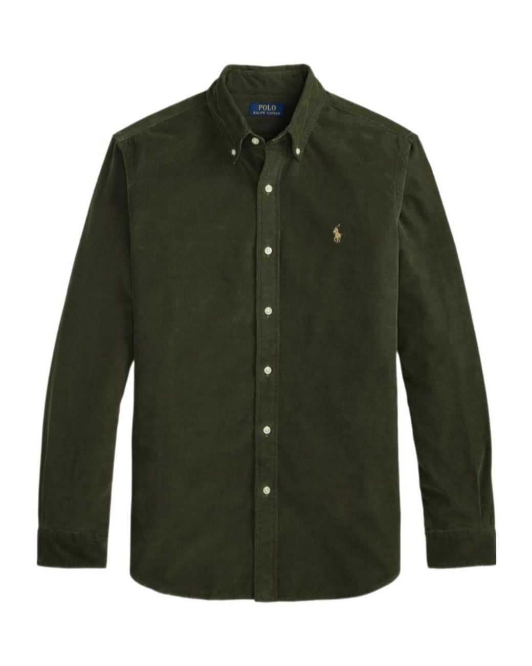 Polo Ralph Lauren Green Pony Embroidered Buttoned Shirt for men