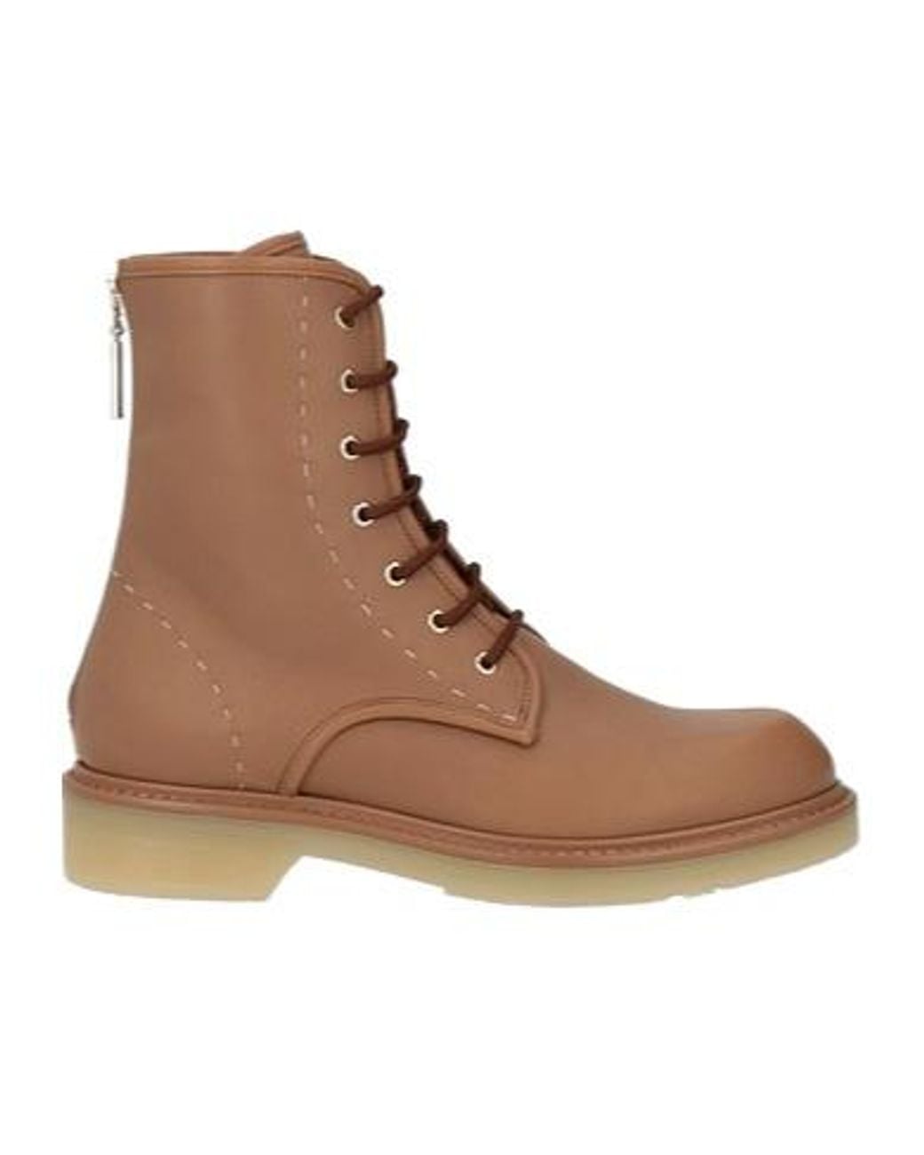 Max Mara Brown Simple Leather Ankle Boots