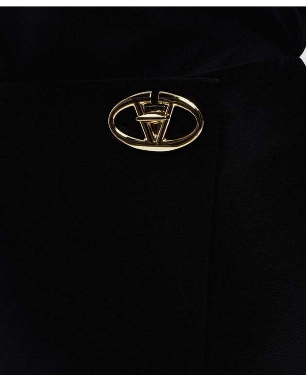 Valentino Black Logo Plaque Maxi Pencil Skirt