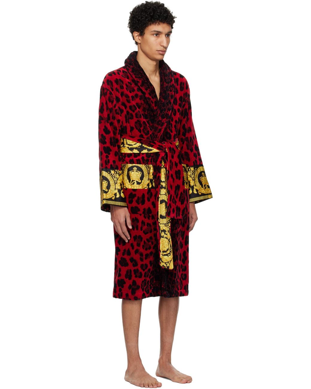 Versace Red Wild Barocco Bathrobe for men