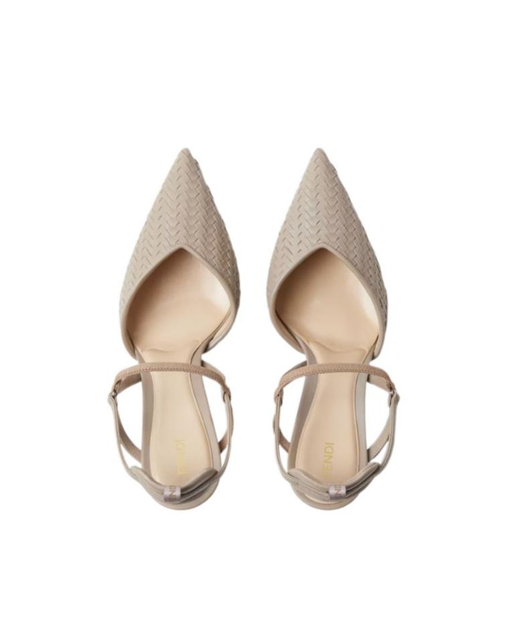 Fendi Metallic Very Colibri Dove Leather High-Heeled Slingbacks