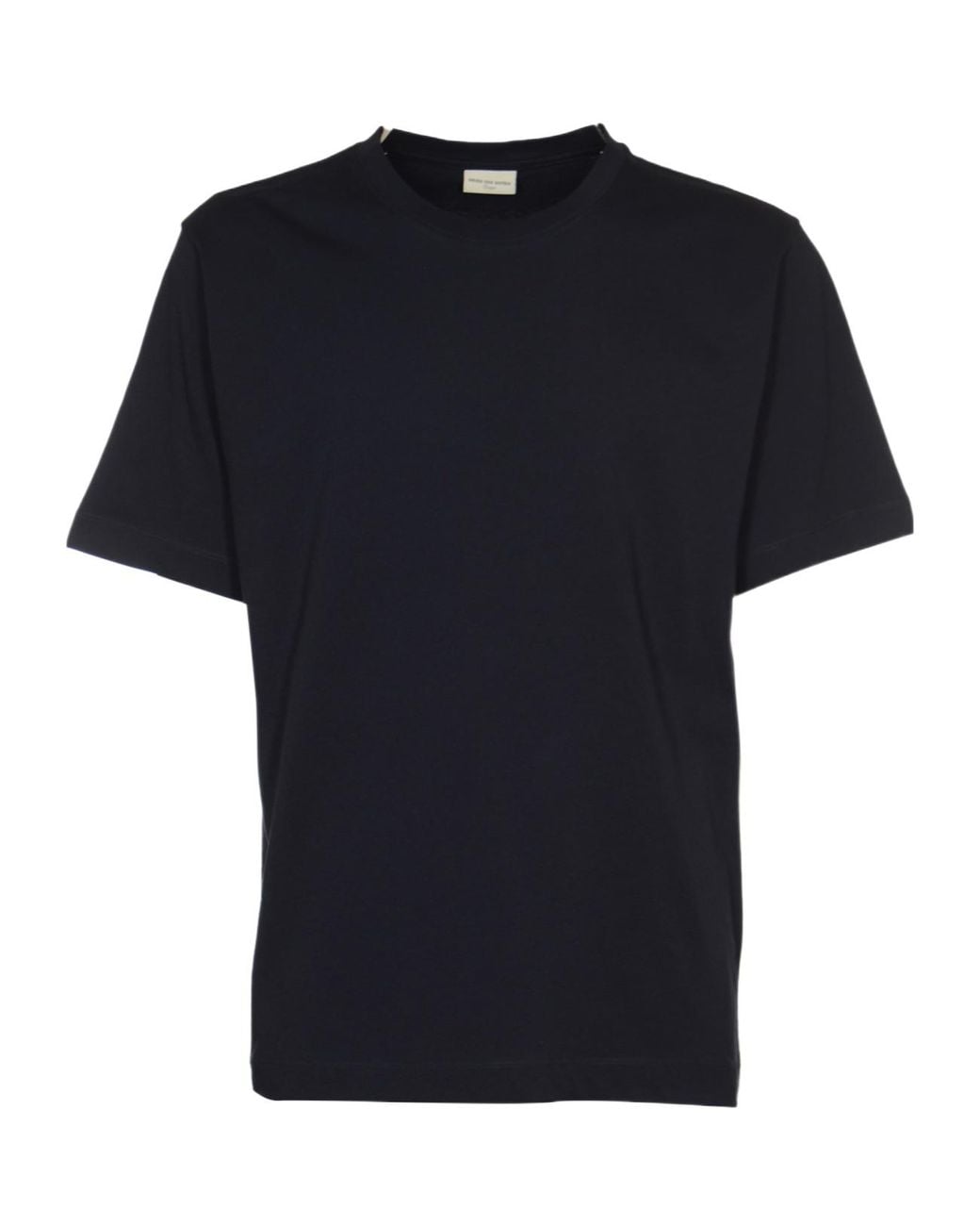 Dries Van Noten Black Short-Sleeved Crewneck T-Shirt for men