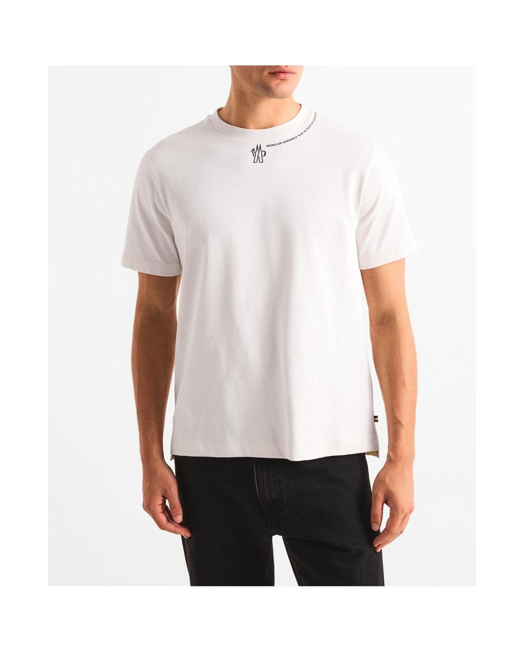Moncler White Simple Round-Neck T-Shirt for men