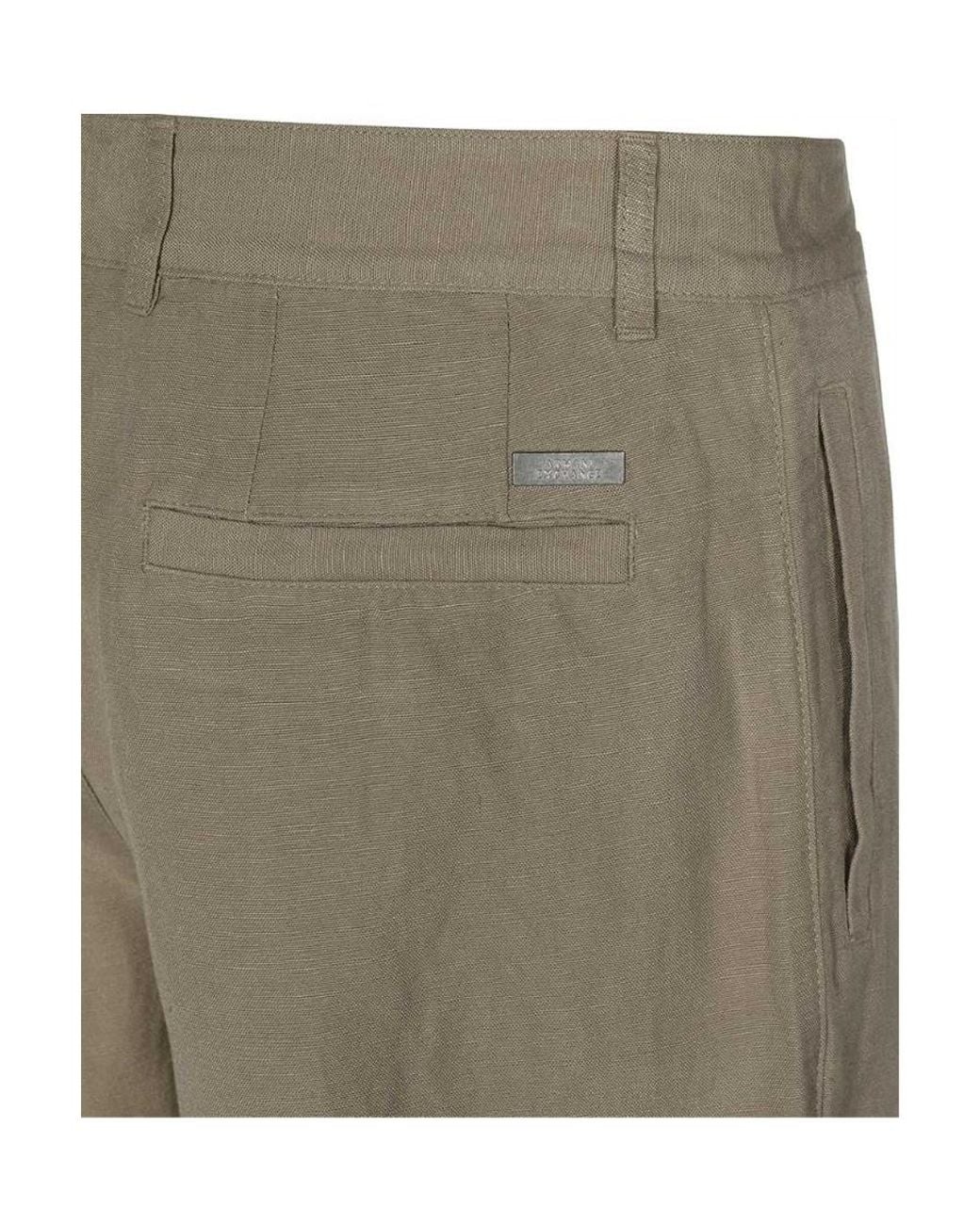 ARMANI EXCHANGE Gray Straight-Leg Linen Bermuda Shorts for men