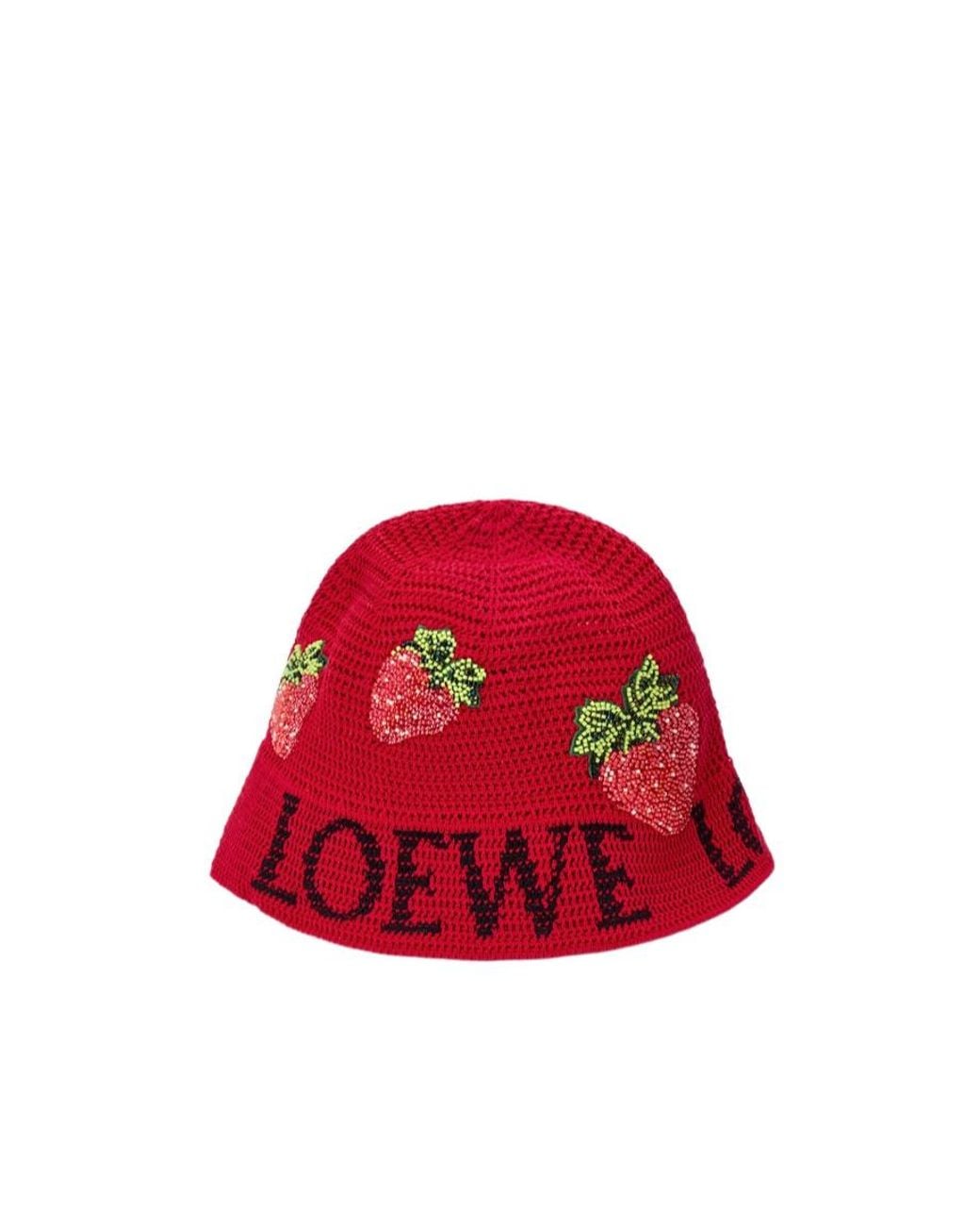 Loewe Red Strawberry Bucket Hat
