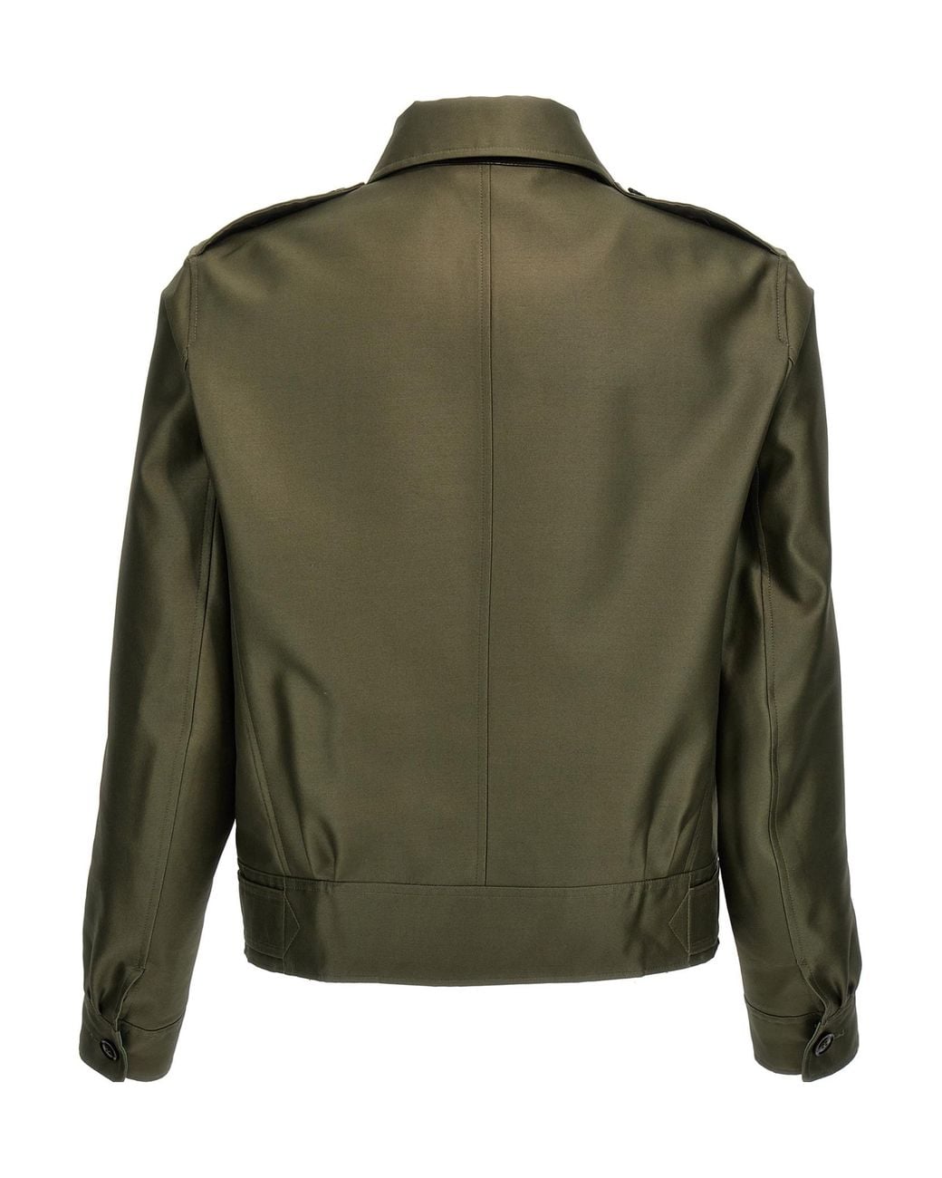 Tom Ford Green Belted-Waist Military Jacket for men