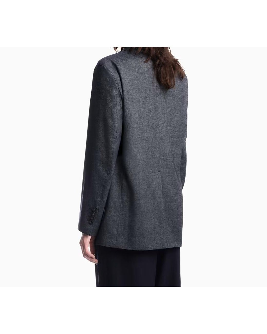 Emporio Armani Blue Wool Blend Blazer With Denim Effect Signature Capsule