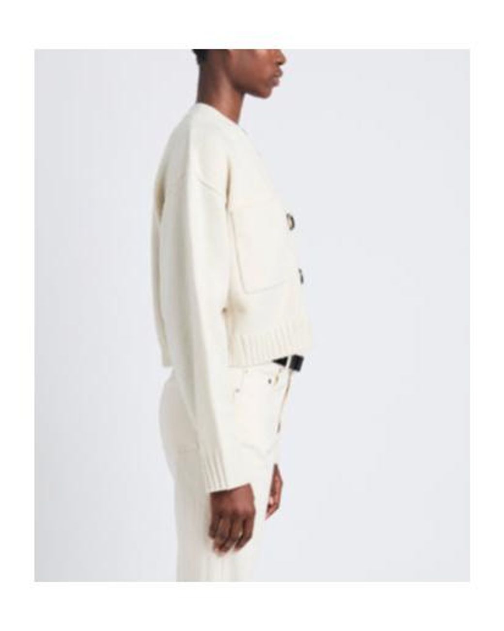 Proenza Schouler White Sofia Cashmere-Wool Cardigan