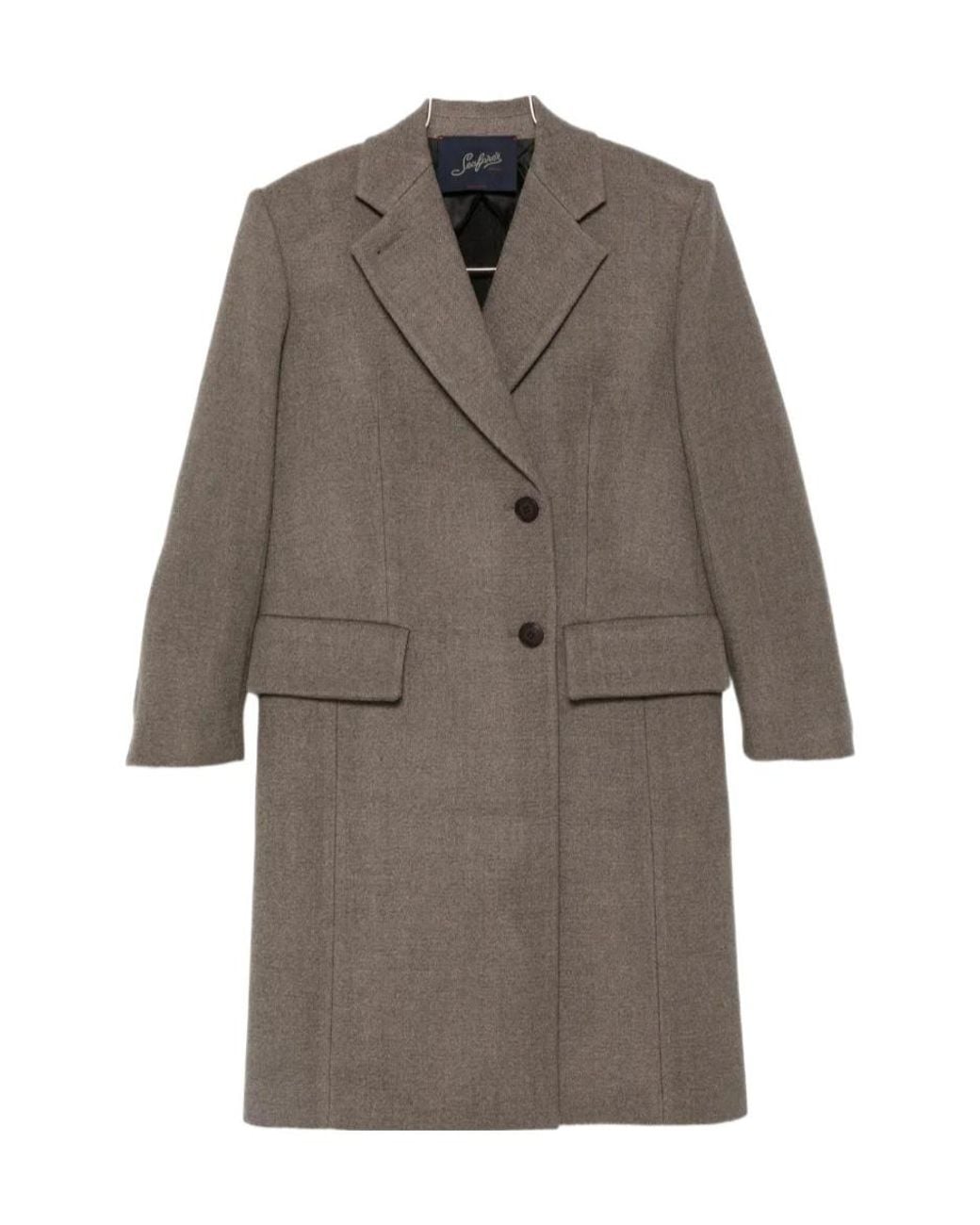 Seafarer Brown Double-Breasted Belted Coat