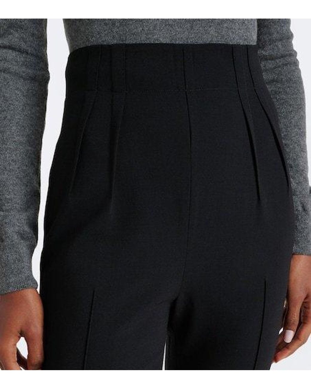 Mugler Black Wool-Blend Stirrup Leggings