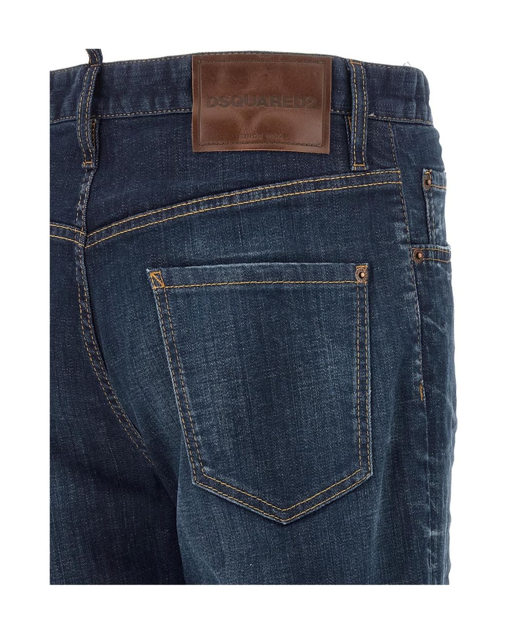 DSquared² Blue Logo Patch Straight Leg Jeans for men