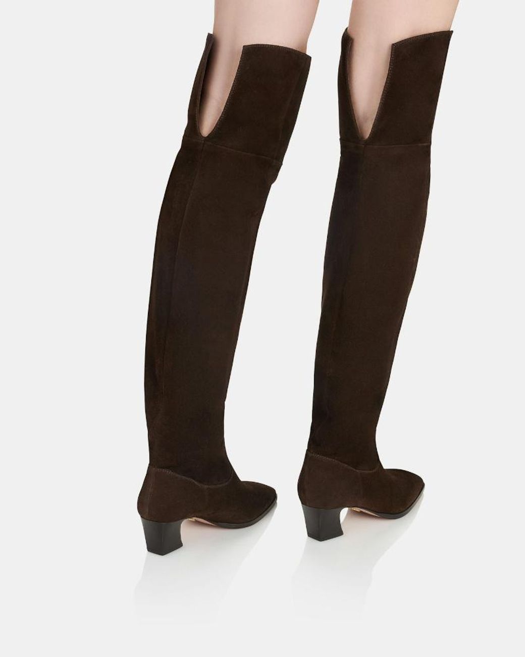 Aquazzura Brown 50Mm Nomad Suede Over-The-Knee Boots