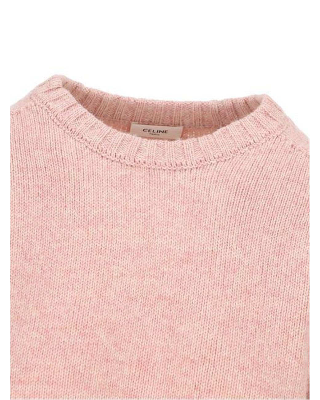 Céline Pink Long-Sleeved Knitted Sweater