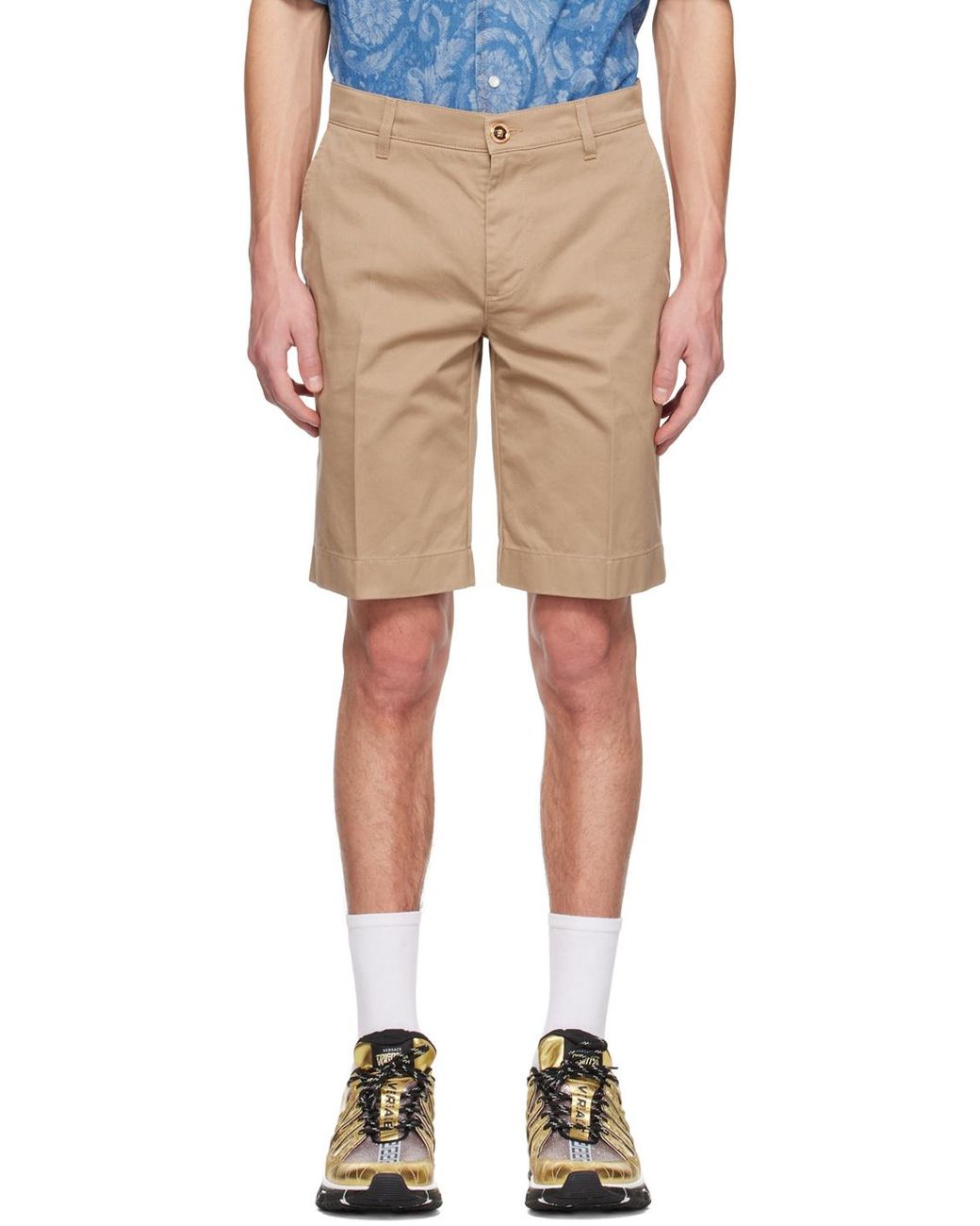 Versace Natural Knee-Length Bermuda Shorts for men
