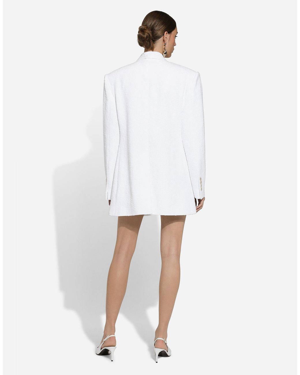 Dolce & Gabbana White Raschel Tweed Mini Skirt