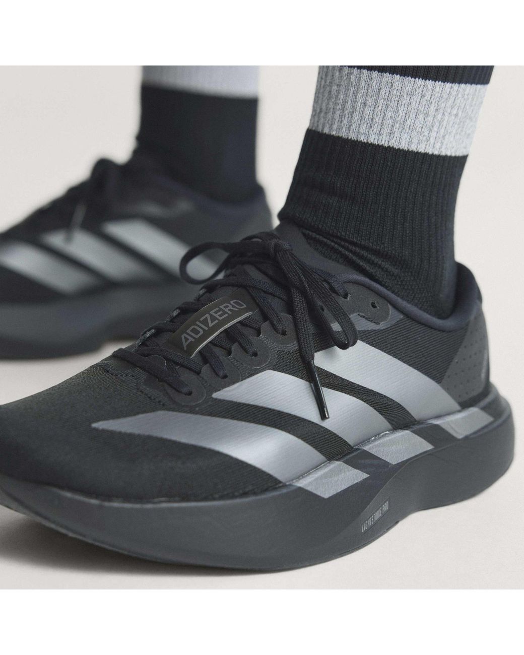 Adidas Black Lightweight Breathable Running Shoes